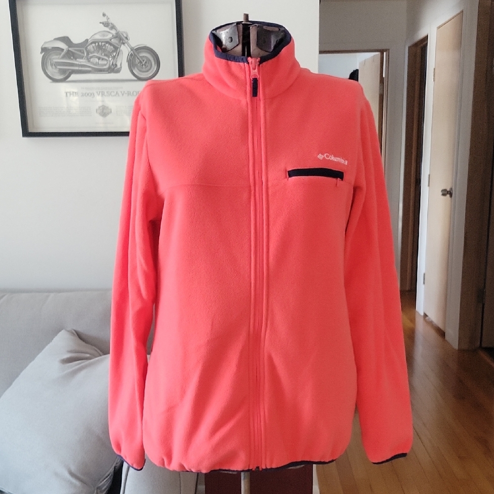 Columbia Fleece Jacket Medium Orange